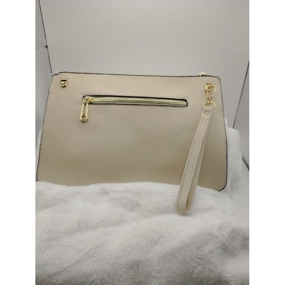 Herbosa Beige Cutout Handbag Purse Crossbody Clutch Adjustable Strap - Picture 5 of 11